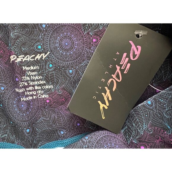 Peachy Athletics NWT Vixen Booty Workout Shorts Mandala Print Size Medium - Picture 6 of 10